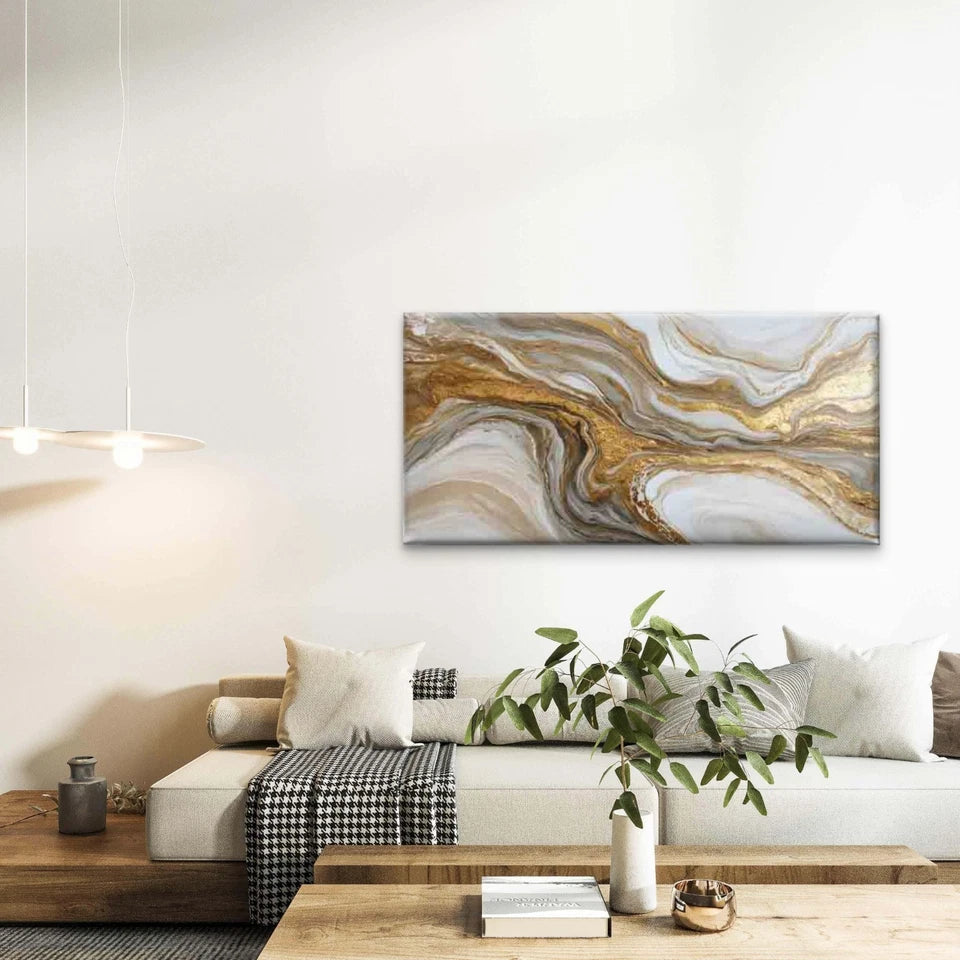 Elegance Golden Blend Paintings Wall Art Canvas Office Home Room Framed 120x60cm - Bella Home Decor