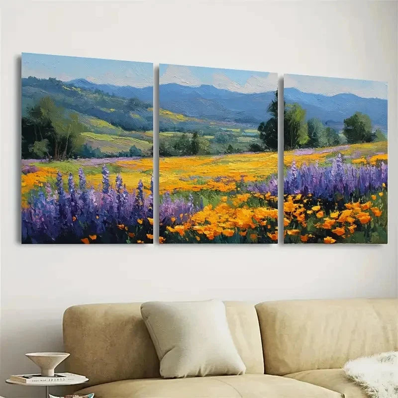 3pcs Floral Botanical Art Wall Art Set Canvas Framed 50x70cm - High Quality Print 100% Australian Made Wall Canvas Ready to Hang