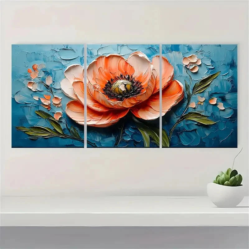 3pcs Original Peony OPP   Wall Art Set Canvas Framed 40x60cm - High Quality Print 100% Australian Made Wall Canvas Ready to Hang