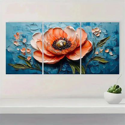 3pcs Original Peony OPP   Wall Art Set Canvas Framed 40x60cm - High Quality Print 100% Australian Made Wall Canvas Ready to Hang