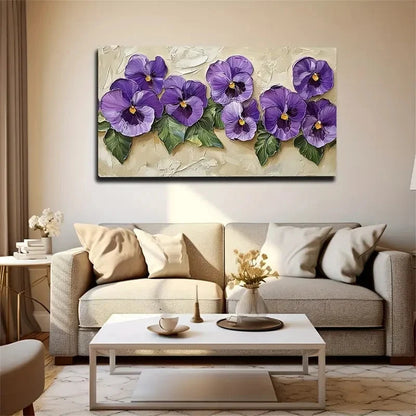 Leaves Under Flowers Wall Art Canvas Office Home Room Framed 120x60cm