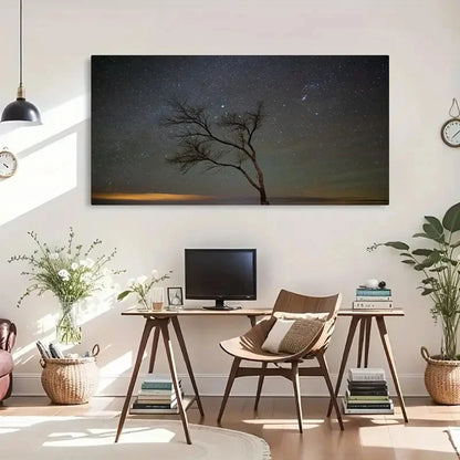Modern Nature Decor With Starry Wall Acrt Canvas Office Home Room Framed 120x60cm