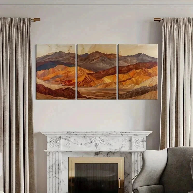 3pcs Mountain Landscape Natural Beauty Wall Art Set Canvas Framed 50x70cm - High Quality Print 100% Australian Made Wall Canvas Ready to Hang - Bella Home Decor