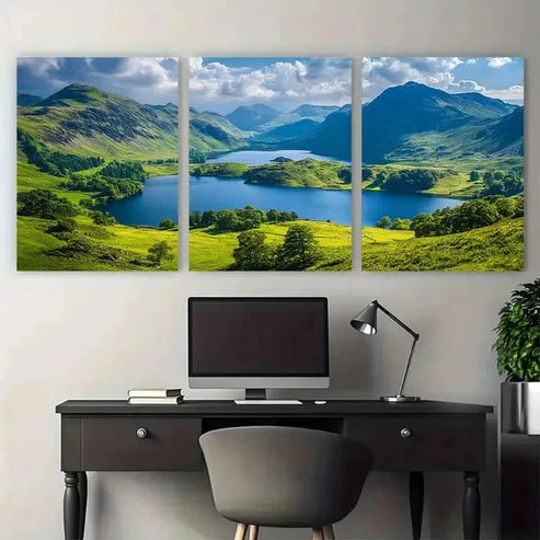 3pcs Lake District Travel District Wall Art Canvas Unframed - High Quality Print 100% Australian Made Wall Canvas