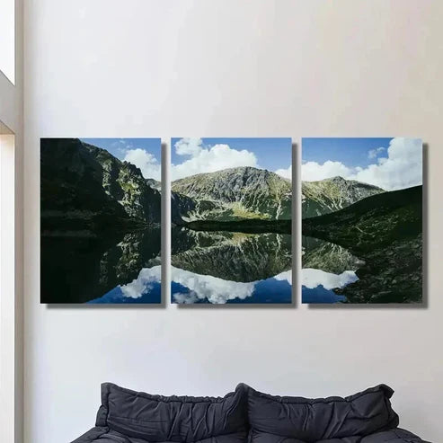 3pcs Lake Scenery of The Tatra Mountains Wall Art Set Canvas Unframed - High Quality Print 100% Australian Made Wall Canvas