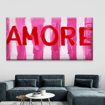 Minimalist Red Love Word Wall Art Canvas Office Home Room Framed 120x60cm