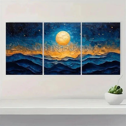 3pcs Colorful Night Scene Space aq Wall Art Set Canvas Unframed - High Quality Print 100% Australian Made Wall Canvas