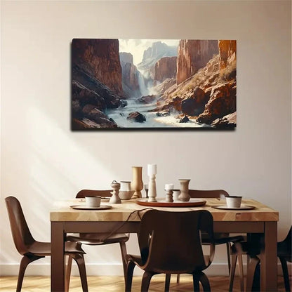 Majestic Desert River & Lush Wall Art Canvas Office Home Room Framed 120x60cm