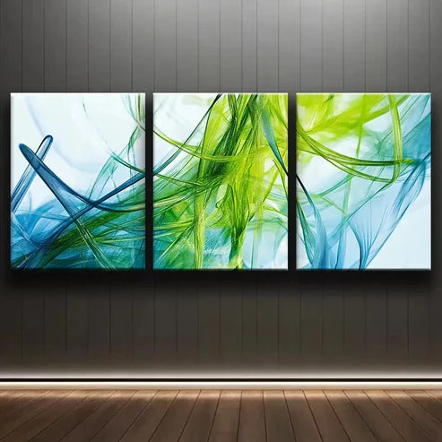 3pcs Green Digital Nature Green Perfect Wall Art Set Canvas Unframed - High Quality Print 100% Australian Made Wall Canvas