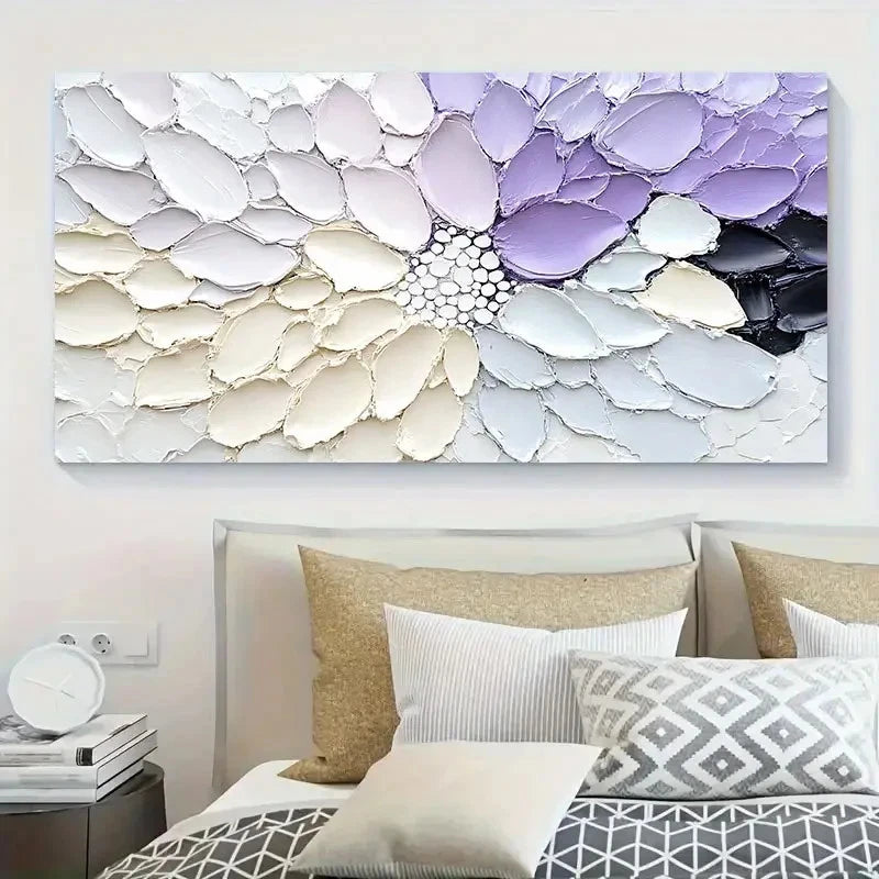 Abstract Lavender Gray Texture Wall Art Canvas Office Home Room Framed 120x60cm