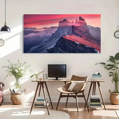 Puez Odle Nature Park Modern Wall Art Canvas Office Home Room Framed 120x60cm