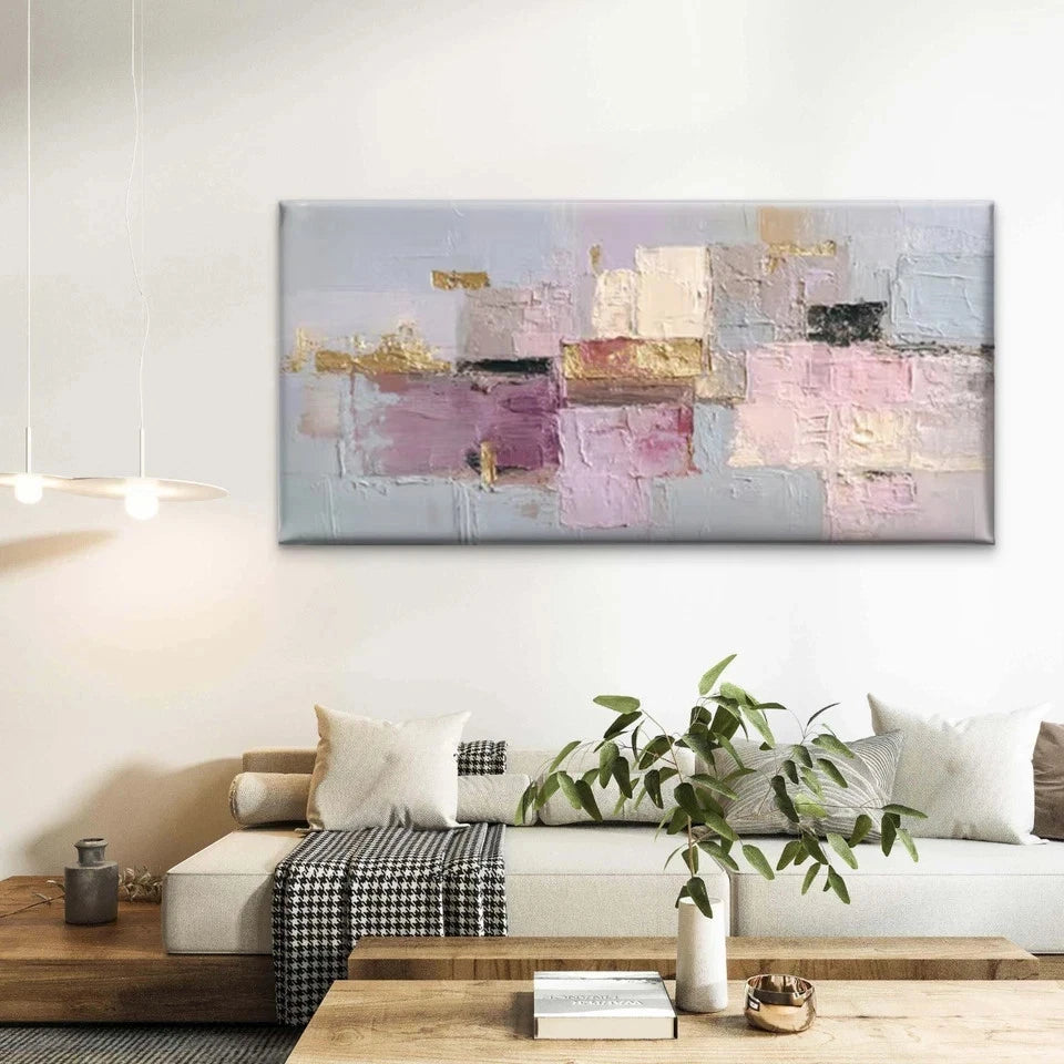 Abstract Soft Pastel Wall Art Canvas Office Home Room Framed 120x60cm
