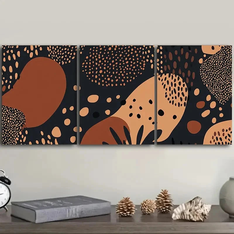 3pcs Leopard Print Pattern Painting   Wall Art Set Canvas Framed 60x90cm - High Quality Print 100% Australian Made Wall Canvas Ready to Hang