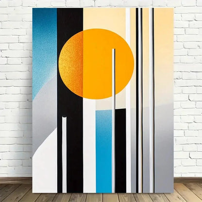 Beautiful Abstract Geometric Modern Painting 40x60cm Metal Print Ready to Hang - Bella Home Decor