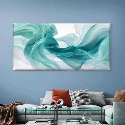 Swirling Ocean Waves Wall Art Canvas Office Home Room Framed 120x60cm