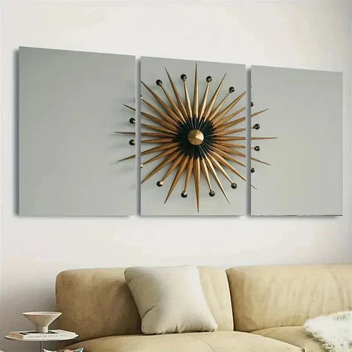 3pcs Mid Century Modern Star Burst Wall Art Set Canvas Unframed - High Quality Print 100% Australian Made Wall Canvas