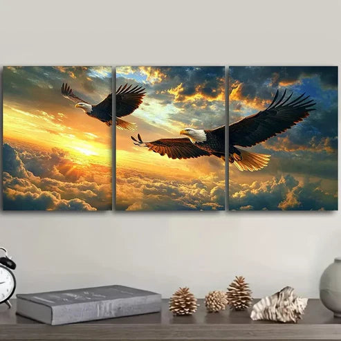 3 PCS Eagle Sky Nature Canvas Wall Art Set Canvas Unframed - High Quality Print 100% Australian Made Wall Canvas - Bella Home Decor