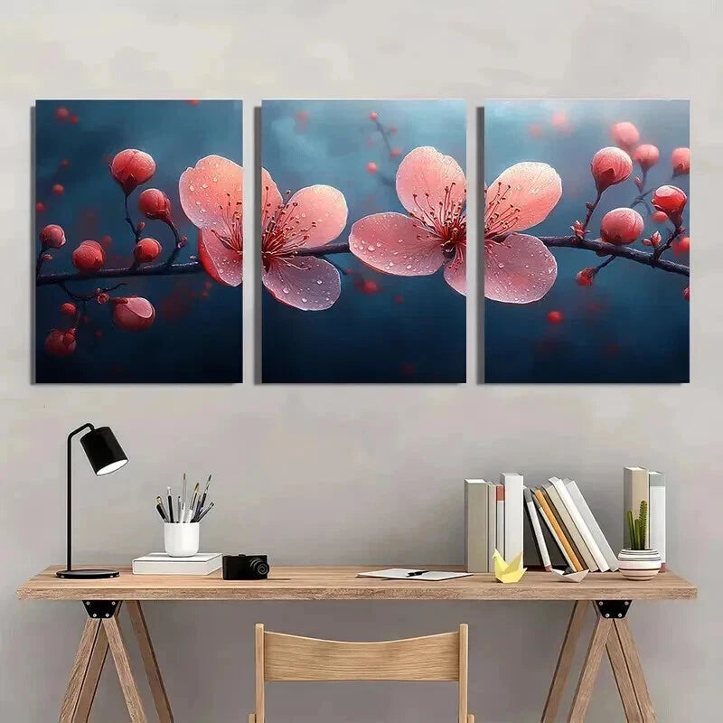 3pcs Blooming Wild Stamen Nature Perfect Wall Art Set Canvas Framed 60x90cm - High Quality Print 100% Australian Made Wall Canvas Ready to Hang - Bella Home Decor