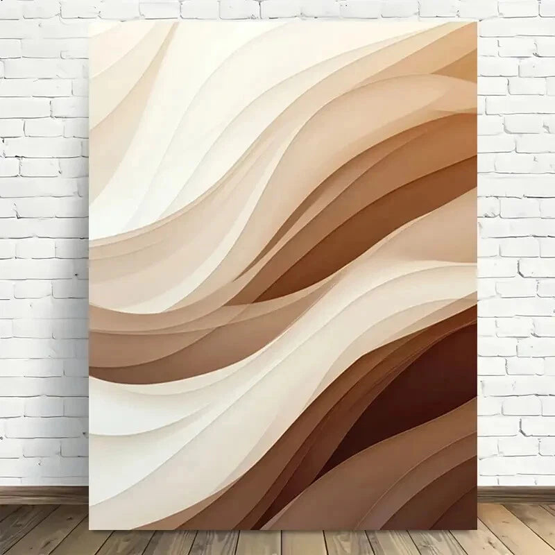 Beautiful Modern Abstract Wave Elegant Painting 40x60cm Metal Print Ready to Hang - Bella Home Decor