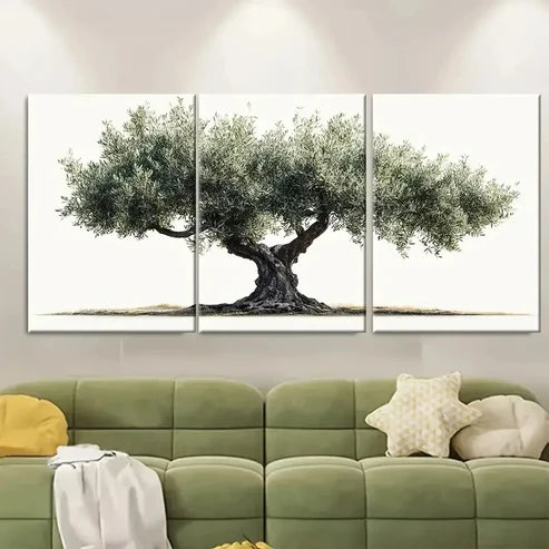 3pcs Botanical Tree Nature Décor Wall Art Set Canvas Unframed - High Quality Print 100% Australian Made Wall Canvas - Bella Home Decor