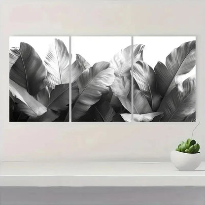 3pcs Tropical Jungle Palm Leaf JF   Wall Art Set Canvas Framed 60x90cm - High Quality Print 100% Australian Made Wall Canvas Ready to Hang
