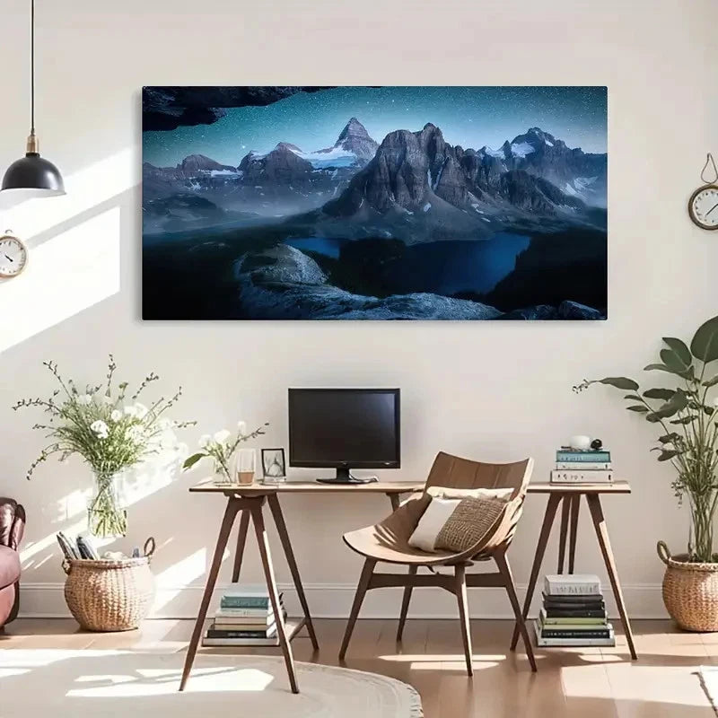 Majestic Mountain Lake Scenery Wall Art Canvas Office Home Room Framed 120x60cm