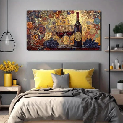 Elegant Wine Glasses Wall Art Canvas Office Home Room Framed 120x60cm