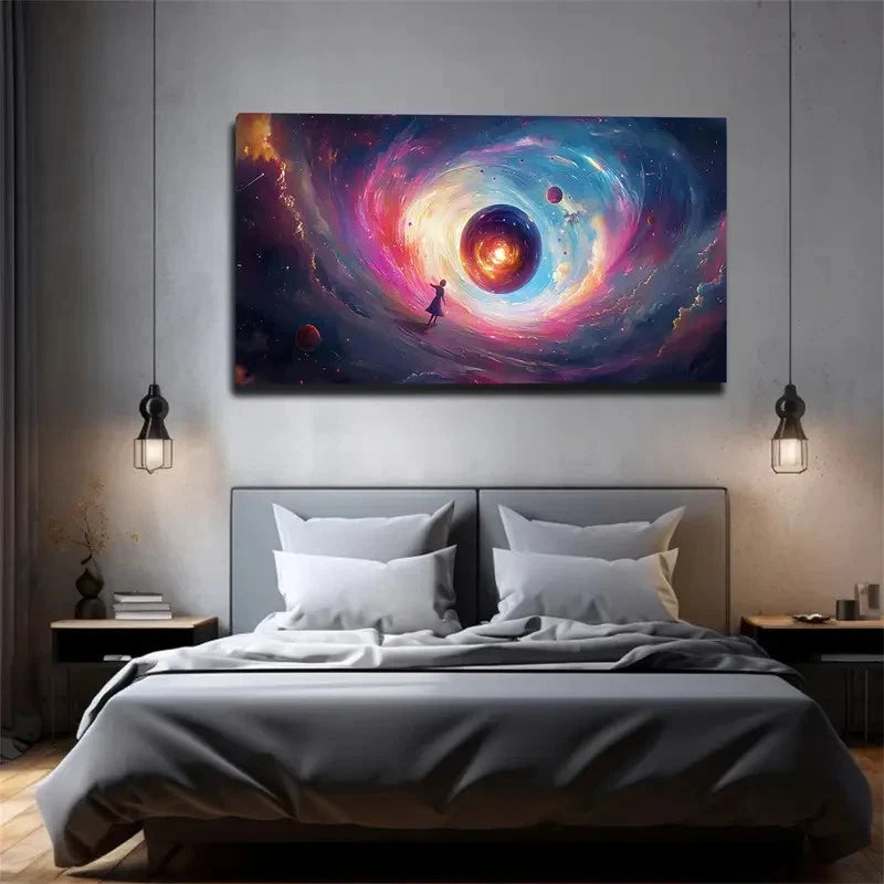 A Fantastical Cosmic Scene Wall Art Canvas Office Home Room Framed 120x60cm - Bella Home Decor