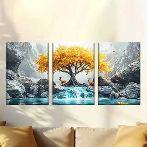 3pcs The Cover of the Album Tree  Wall Art Canvas Unframed - High Quality Print 100% Australian Made Wall Canvas