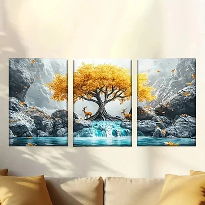 3pcs The Cover of the Album Tree  Wall Art Canvas Unframed - High Quality Print 100% Australian Made Wall Canvas