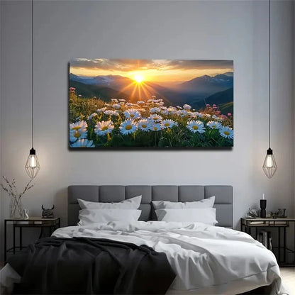 During Sunset mountain Sky wall canvas office home room framed 120x60cm - Bella Home Decor