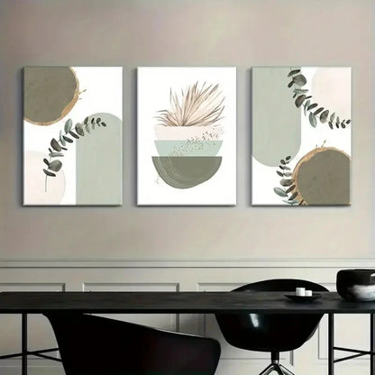 3pcs Bohemian Abstract Geometric Metal Print Ready to Hang Art - Bella Home Decor