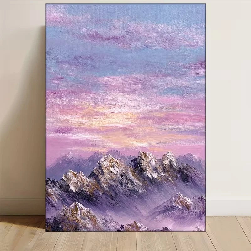 Majestic Mountain Range at Dawn Metal Print Ready to Hang