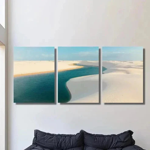 3pcs Brazil Atlantic Coast Landscape Wall Art Set Canvas Unframed - High Quality Print 100% Australian Made Wall Canvas - Bella Home Decor