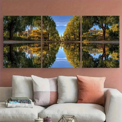 3pcs Mornings In The Park Continuous Perfect Wall Art Set Canvas Framed 40x60cm - High Quality Print 100% Australian Made Wall Canvas Ready to Hang