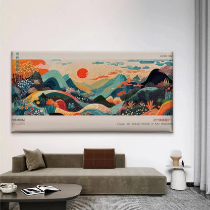 Abstract Mountain Sunset Wall Art Canvas Office Home Room Framed 120x60cm