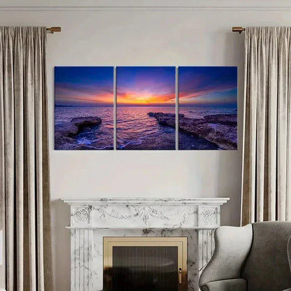 3pcs Coastline Sea Beach and Sunset Wall Art Canvas Unframed - High Quality Print 100% Australian Made Wall Canvas - Bella Home Decor
