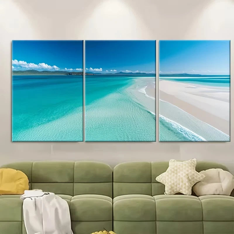 3pcs Whitehaven Beach Australia Metal Print Ready to Hang Art