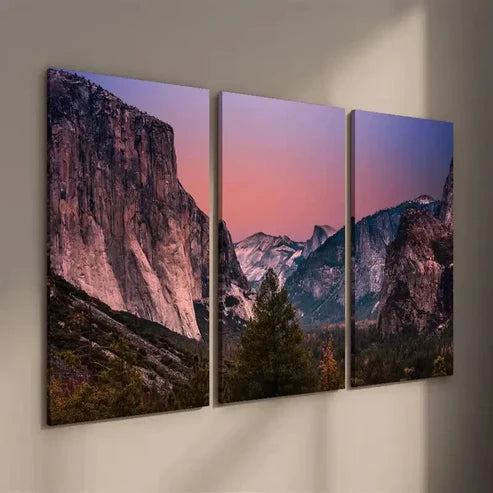 3pcs Sunset in Yosemite Valley Wall Art Set Canvas Unframed - High Quality Print 100% Australian Made Wall Canvas