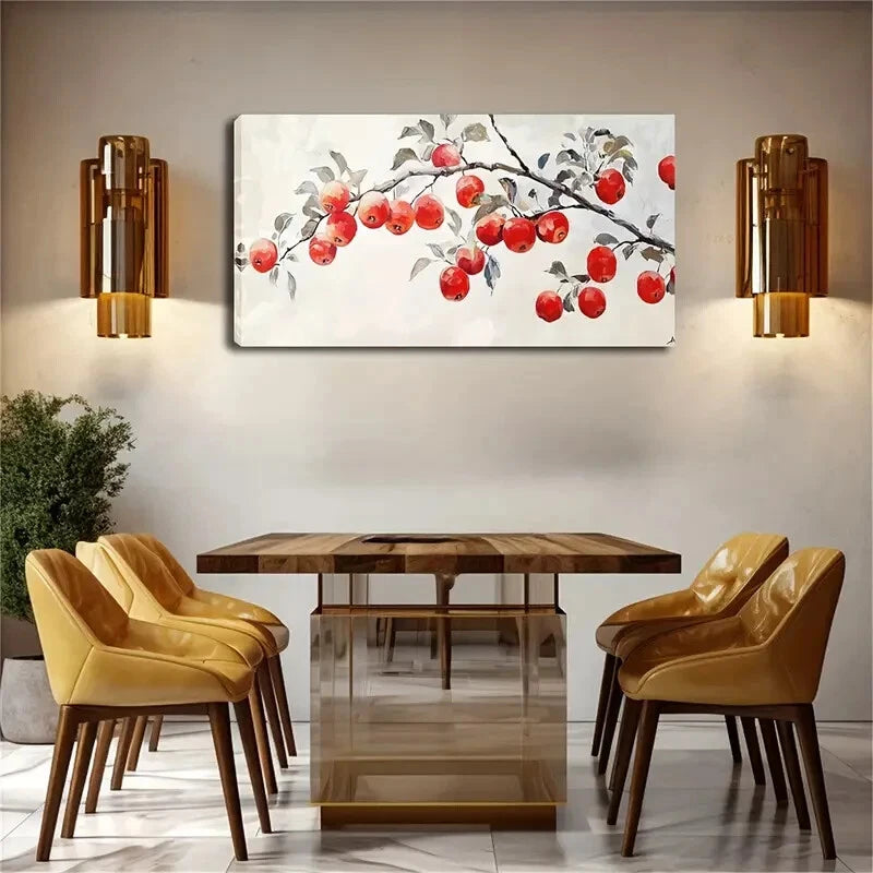 Fruits Mixed With Green Leaves Wall Art Canvas Office Home Room Framed 120x60cm - Bella Home Decor