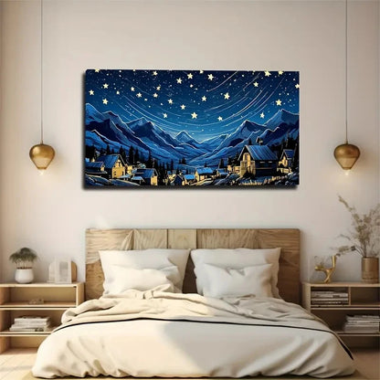 Starry Sky On The Snow Wall Art Canvas Office Home Room Framed 120x60cm
