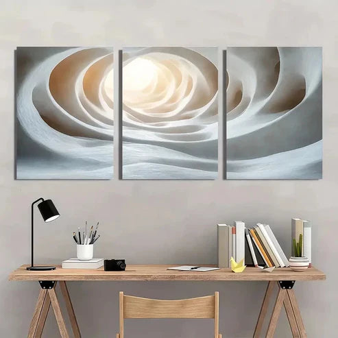 3pcs Spiral Ring Circle Pattern Abstract Wall Art Set Canvas Unframed - High Quality Print 100% Australian Made Wall Canvas