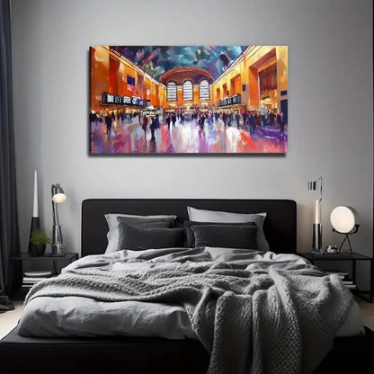 Human Exhibition Hall Wall Art Canvas Office Home Room Framed 120x60cm