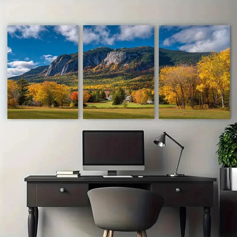 3pcs New Hampshire Posters USA Prints Perfect Wall Art Set Canvas Framed 50x70cm - High Quality Print 100% Australian Made Wall Canvas Ready to Hang