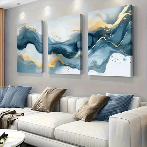 3pcs Modern And Flowing Design Wall Art Canvas Unframed - High Quality Print 100% Australian Made Wall Canvas