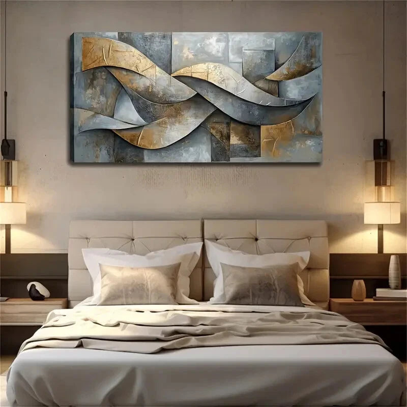 Minimalist Modern Geometric Wall Art Canvas Office Home Room Framed 120x60cm - Bella Home Decor