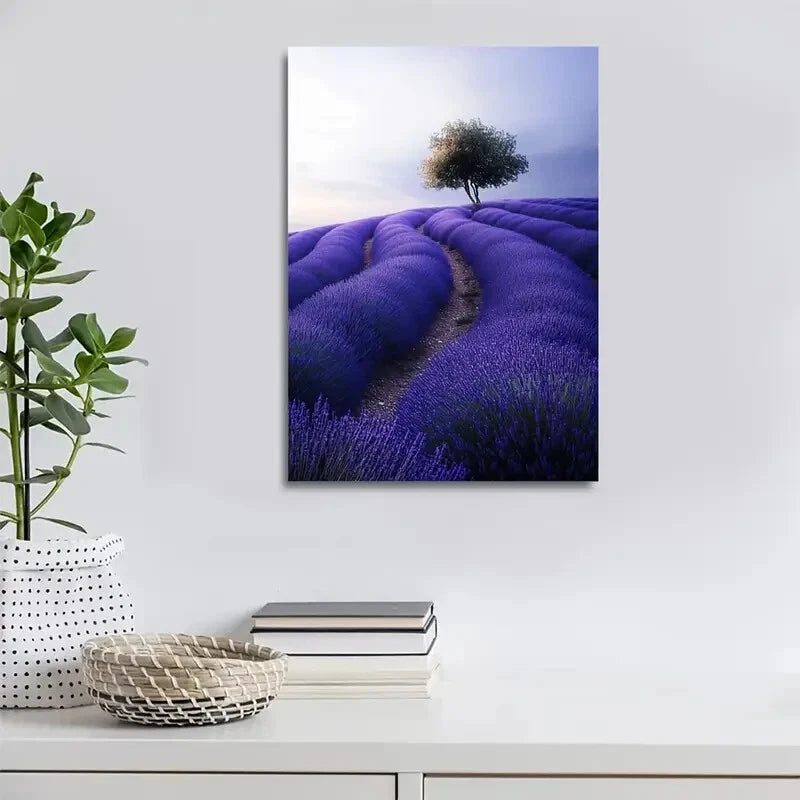 Beautiful Carnation Serene Landscape Painting 40x60cm Metal Print Ready to Hang - Bella Home Decor