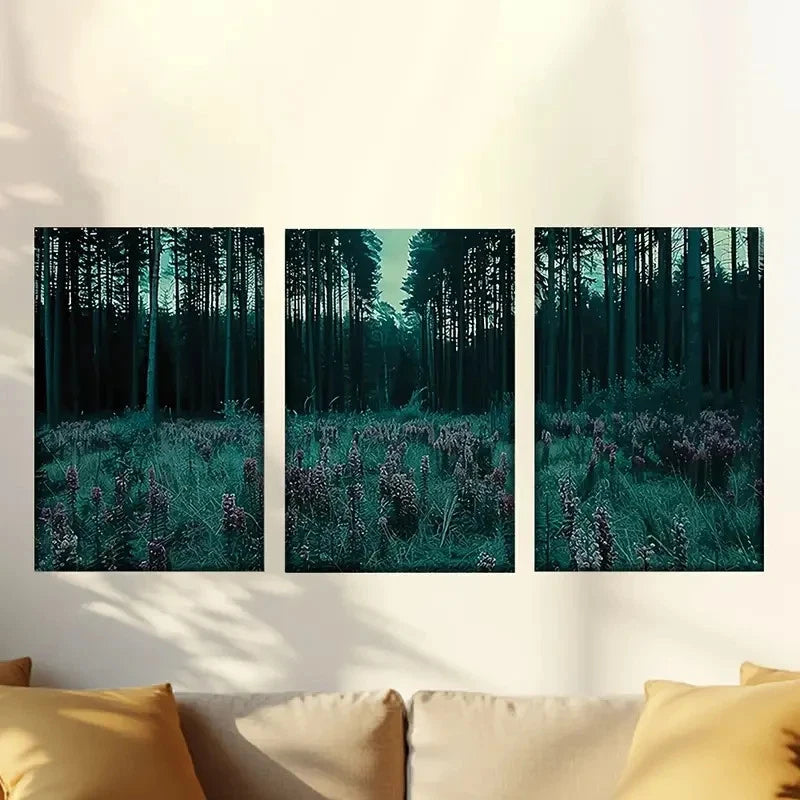 3pcs Dark and spooky forest Wall Art Set Canvas Framed 60x90cm - High Quality Print 100% Australian Made Wall Canvas Ready to Hang - Bella Home Decor