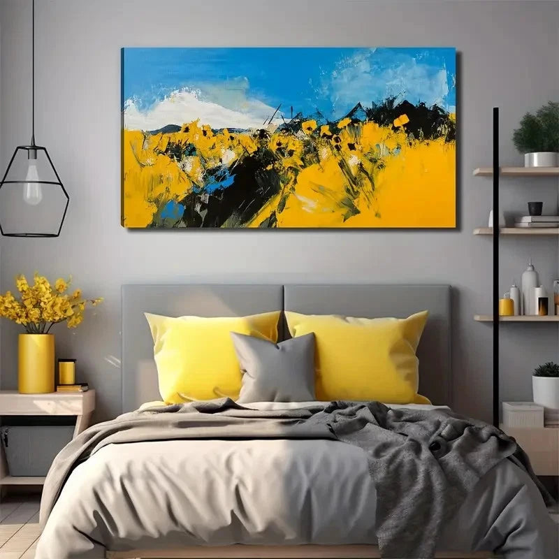 Abstract Wheat Field Perfect Wall Art Canvas Office Home Room Framed 120x60cm