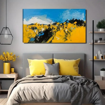 Abstract Wheat Field Perfect Wall Art Canvas Office Home Room Framed 120x60cm
